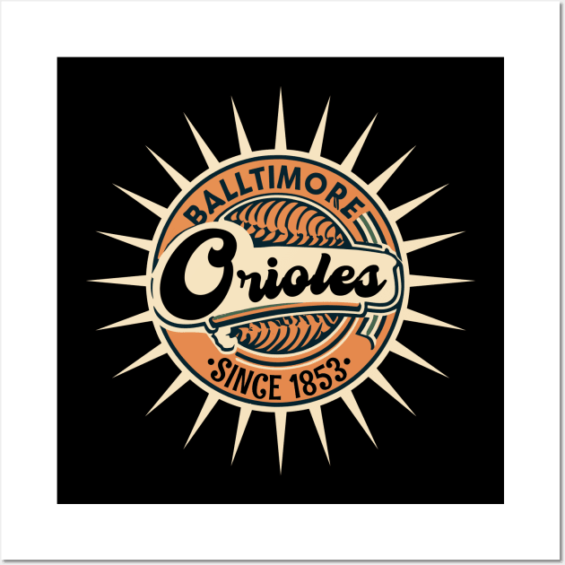 Baltimore Maryland Orioles Baseball Wall Art by Tezatoons